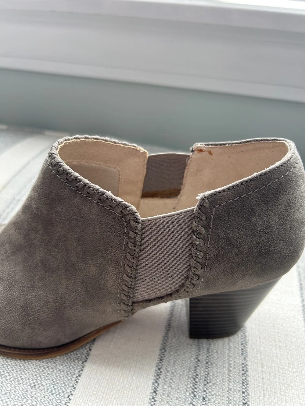 Life Stride Taupe  Ankle Booties - Slip-On Style